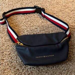 Tommy Hilfiger Dark Blue Belt Bag with Red and White Strap